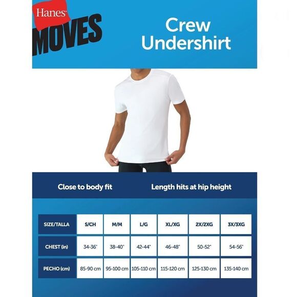 Men’s Hanes Moves Breathable Mesh Crewneck T-Shirts 3-Pack Size M - Picture 8 of 11
